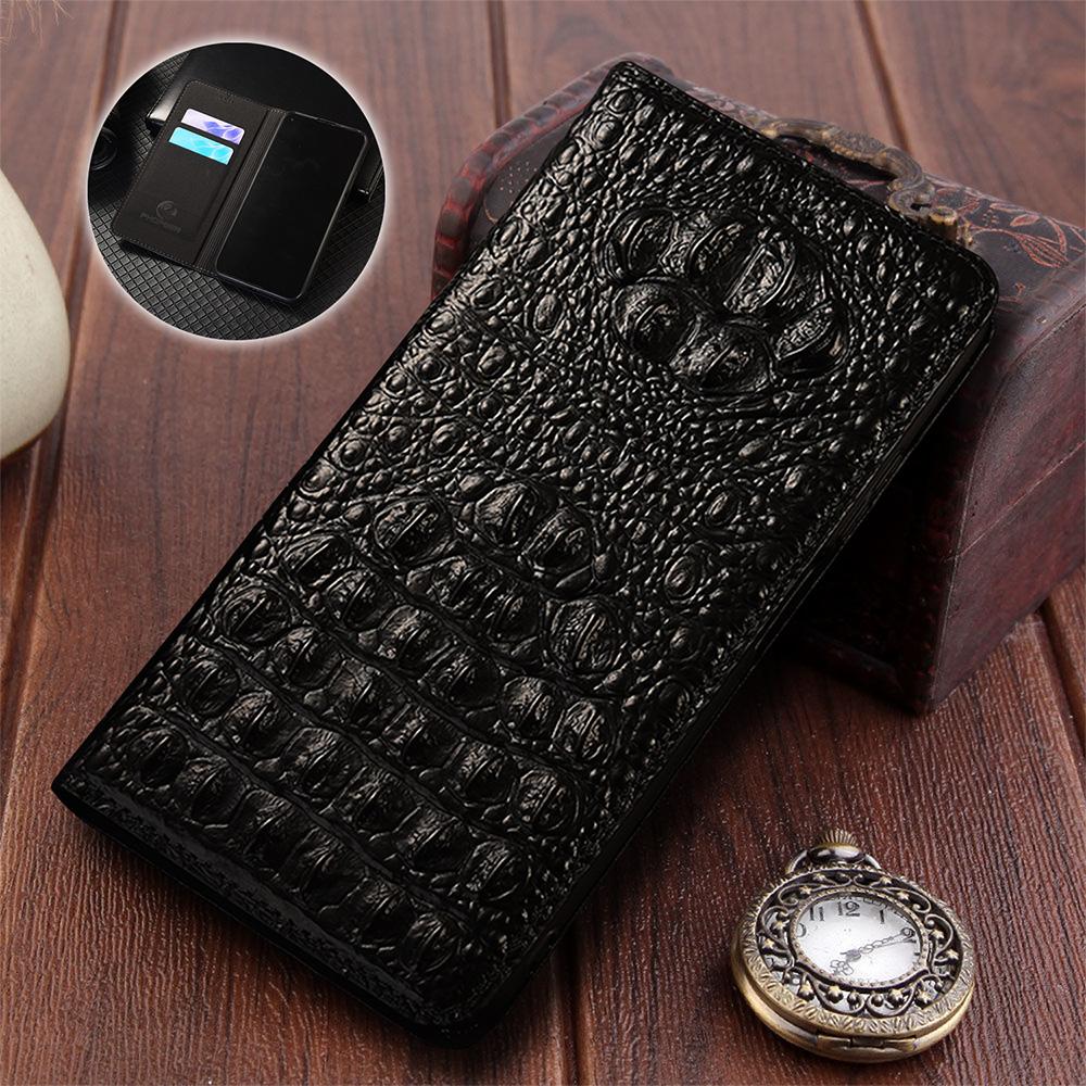 Crocodile Claw Genuine Leather Flip Case for Samsung Galaxy A37 A57 5G Phone Cover Card Cases Scratch Proof