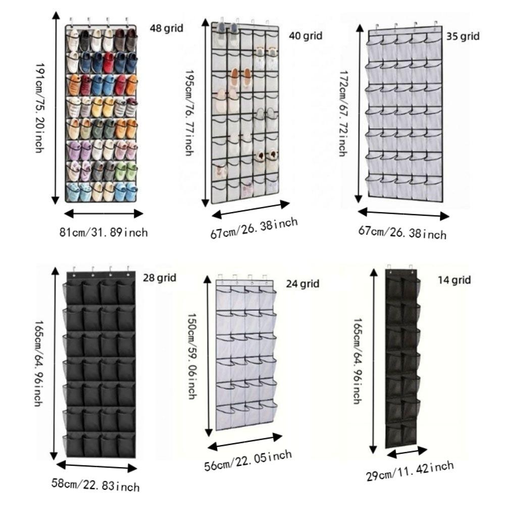 14/24/28/35/40/48 Grid Shoe Rack Mesh Pockets Shoe Storage Bag Over The Door Shoe Organizer Home