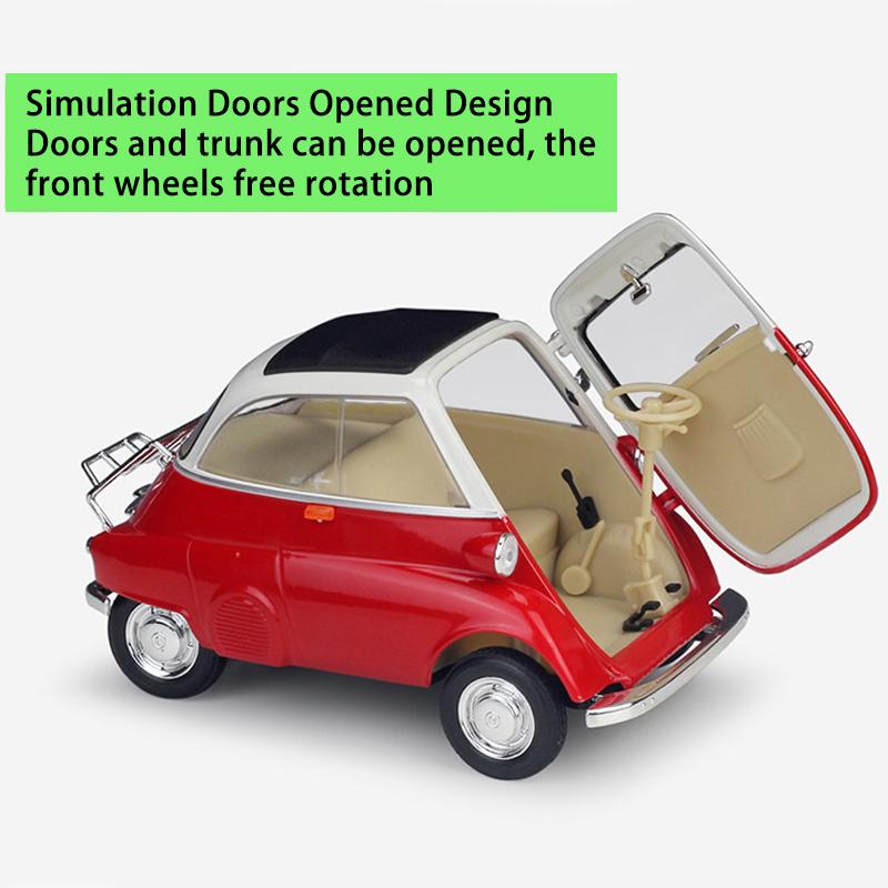 1/18 WELLY BMW Isetta, модель автомобиля из сплава, литье под давлением, металлические игрушечные автомобили, модель автомобиля, высокая имитация, коллекция, детские подарки