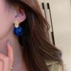 Серебряная игла ретро акриловые плиссированные серьги-гвоздики капля воды европейская и американская ins мода высокий темперамент геометрические серьги женские