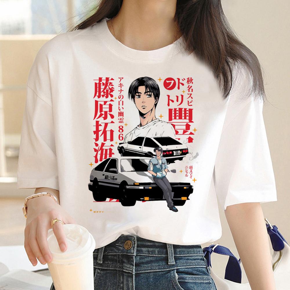 Футболка Initial D, женские футболки в стиле Харадзюку, женская забавная дизайнерская одежда