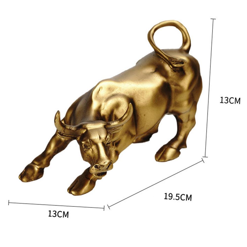 Bronze Bull Statue Wall Street Bronze Sculpture Antique Fengshui Bull OX Statues Handmade Craft Home Office Decor Business Gifts