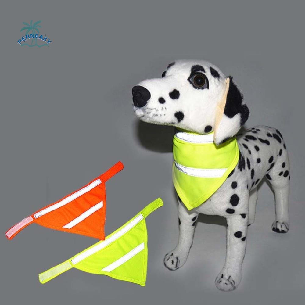 Drool Towel Dog Safety Scarf Triangle Reflective Puppy Visibility Bib Breathable Protective Pet Fluorescent Clothes