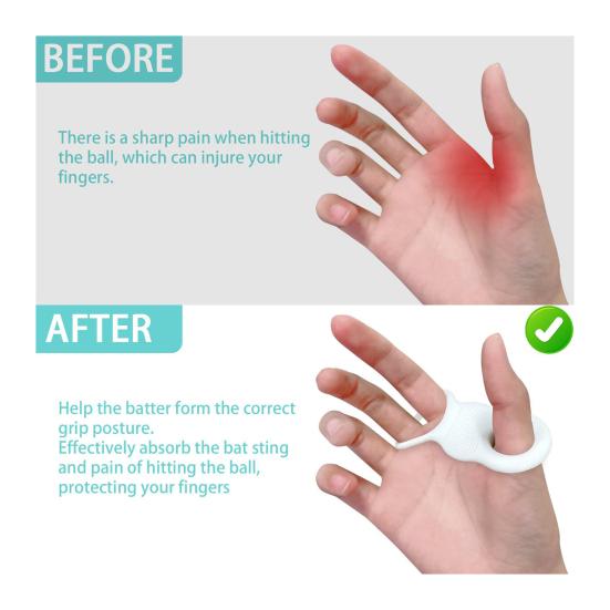Силиконовый защитный чехол для большого пальца бейсбольной биты, аксессуар для тренировки удара по софтболу, уменьшающий укол битой