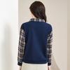 Женская весенняя новая мода Check Fake Two High Grade Loose Long Sleeved Top