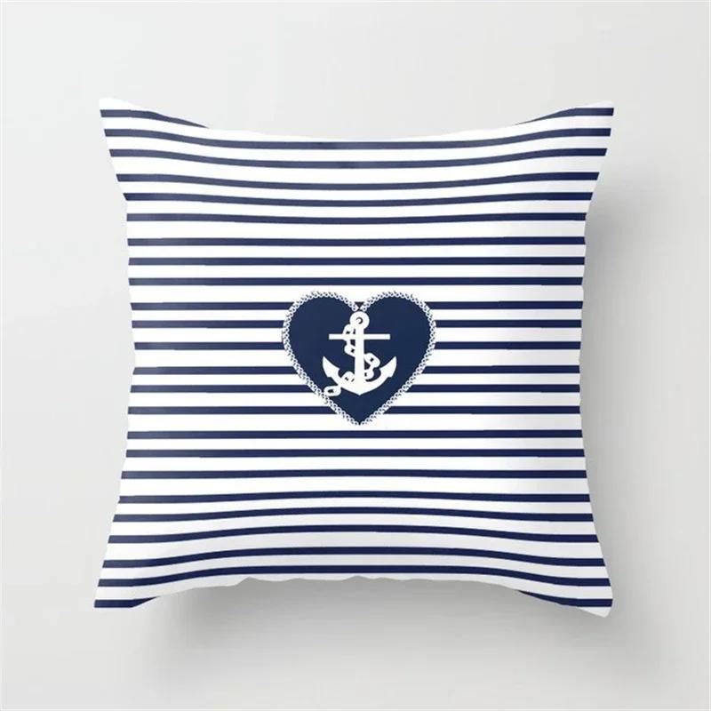 New Deep Blue Nordic Geometry Doublesided Printed pillow cover Short plush Suitable living rooms bedrooms throw cushion cover