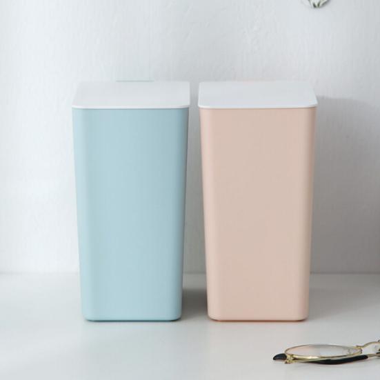 Mini Solid Color Desktop Dustbin Trash Can Kitchen Worktop Rubbish Holder Bin