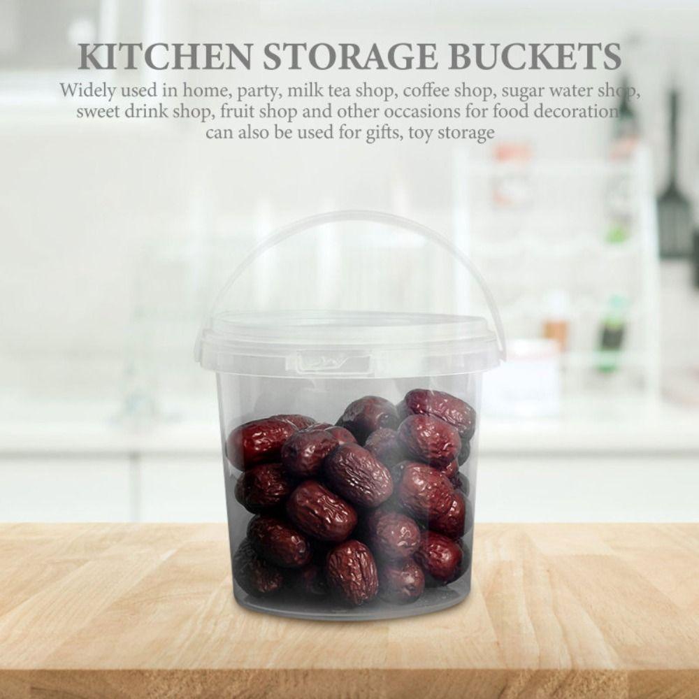 Food Buckets Plastic Bucket Container Clear Sealing Packaging Case Useful Storage Pail