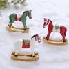 Resin Christmas Hanging Horse Figurine Colorful Painted Rocking Horse Hanging Ornament Gift
