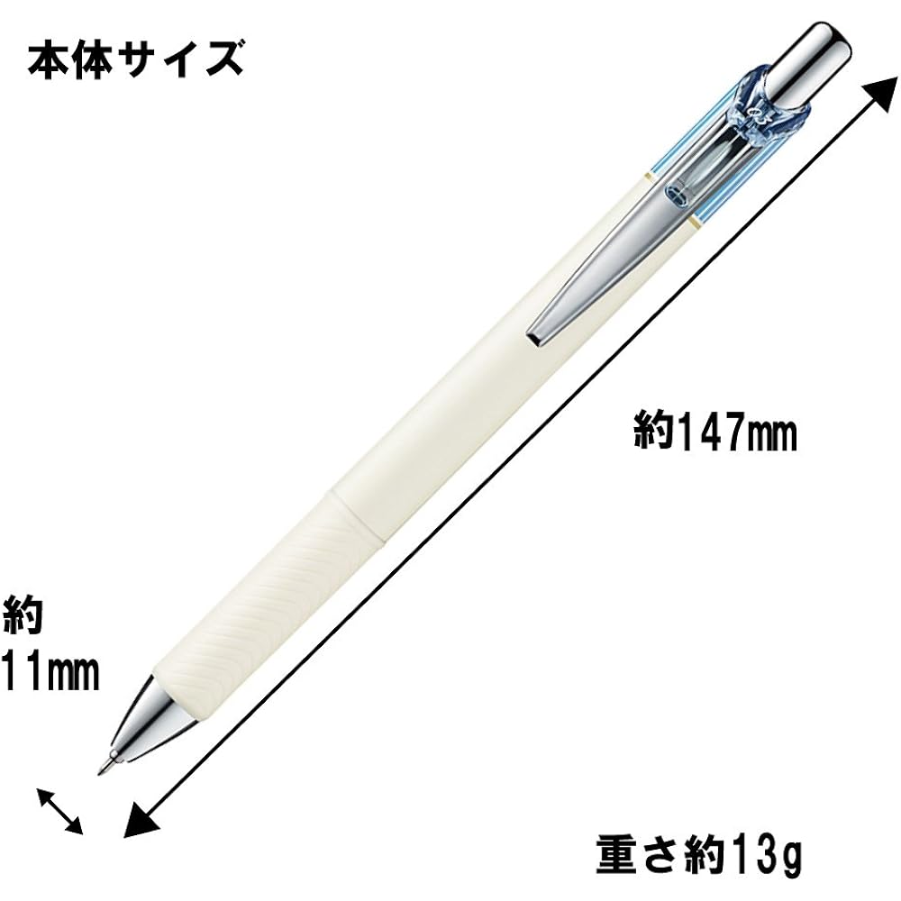 Шариковая ручка Pentel Гелевые чернила Гель Crena 0.3 мм Синий корпус Saxophone BLN73LS-A Черный 10 шт.