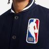 Nike Баскетбольная спортивная теплая хлопковая куртка с вышитым логотипом NBA Team 31 Courtside, мужская куртка темно-синего цвета DB1228-419