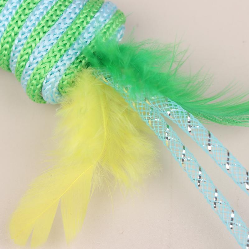 5Pcs Pet Cat Toy Fish Netting Cat Teasing Toy Cat Interaction Pet Supplies Color Woven Fish Toy