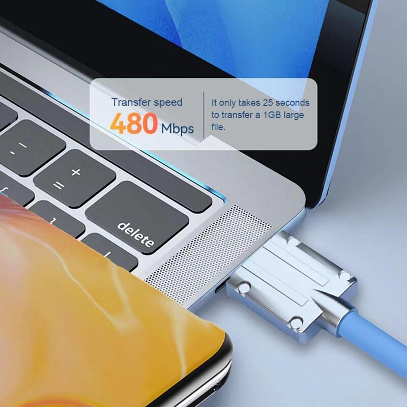 120W 6A Super Fast Charge Liquid Silicone Cable Type C Charger Micro USB Data Line 2m with Indicator Light