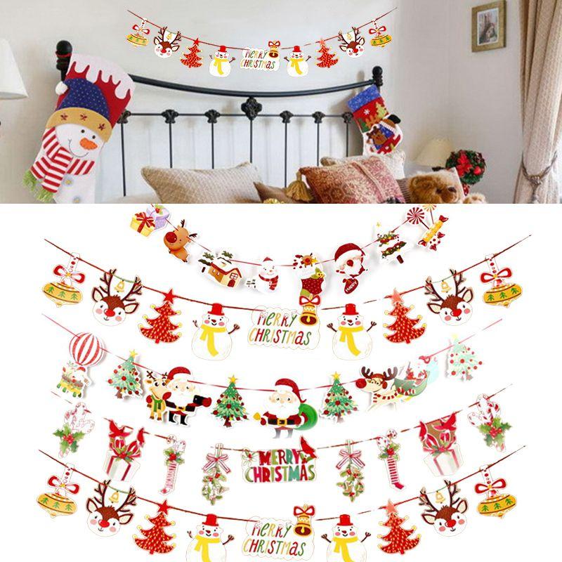 Праздничный рождественский дух, флаг-гирлянда, украшение, Санта-Клаус, украшение для вечеринки