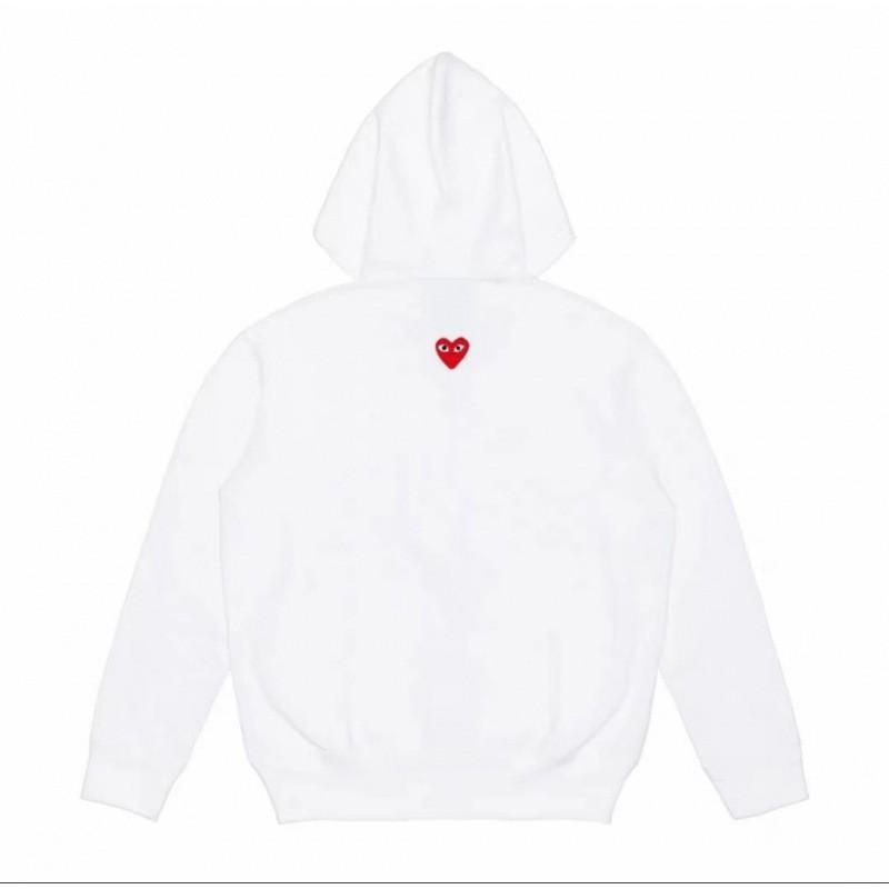 CDGplay Hoodie Couples Winter Heart Print Stand Collar Zip Sweatshirt Men Women