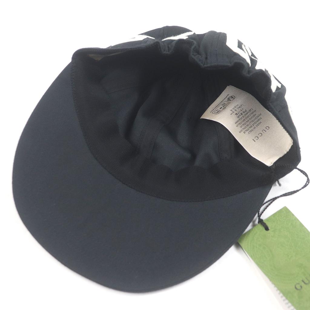 Безупречная кепка GUCCI Нашивка с логотипом из эластичного черного хлопка мужская 751400 Б/У