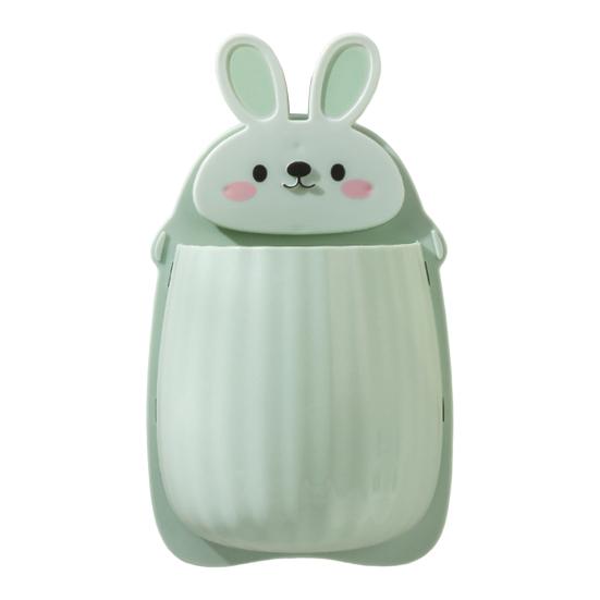 Настенный держатель для зубных щеток, противоскользящая полка для хранения в форме мультяшного кролика, самоклеящаяся настенная полка для хранения с глубоким карманом