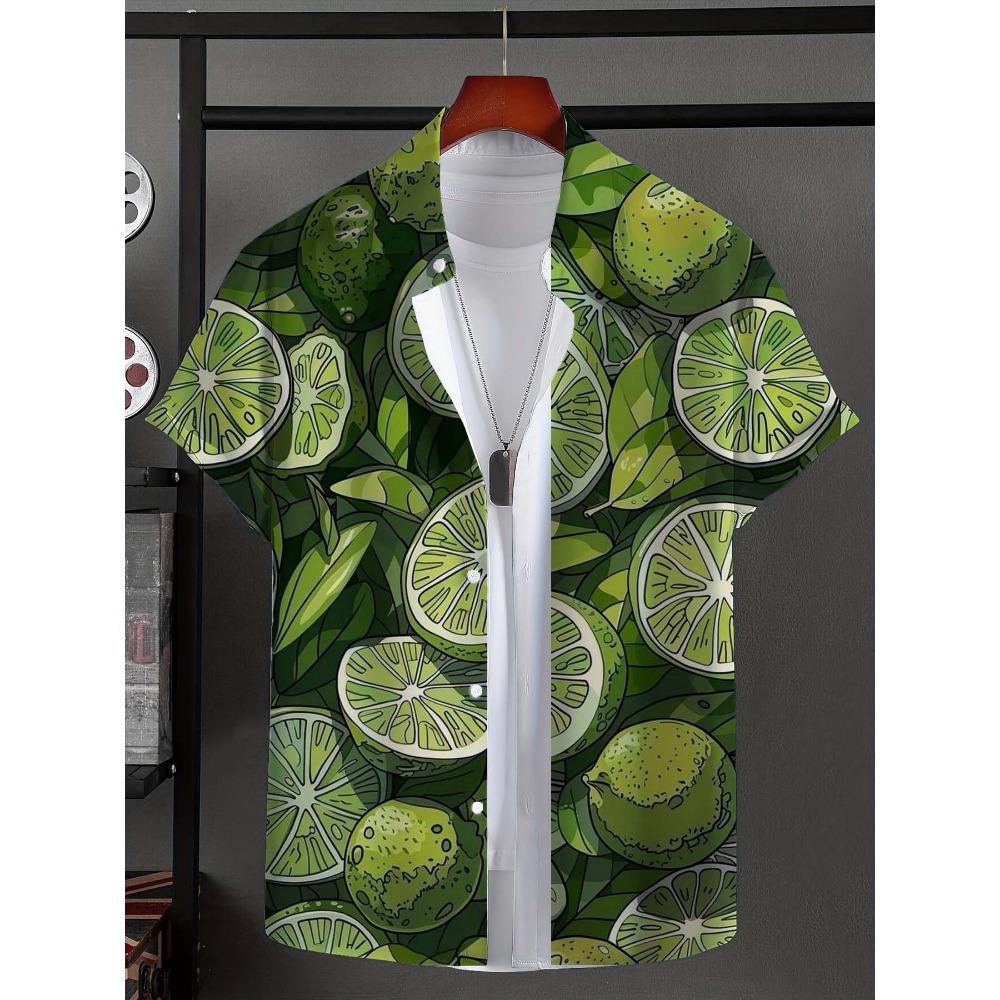Мужская рубашка Leaf Tropical Vacation Hawaii 3D Printed Shirt Outdoor New Vacation Beach Summer с воротником и коротким рукавом, гавайская рубашка