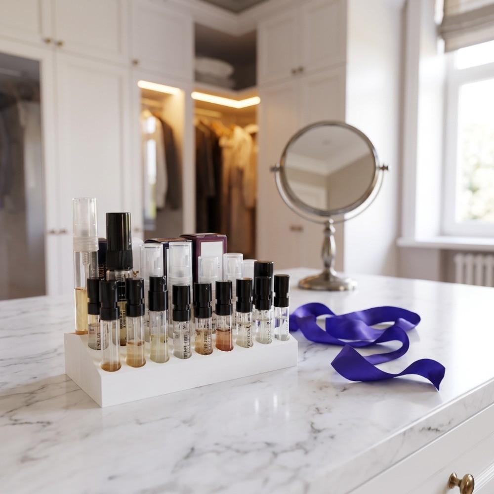 Slope Design Perfume Sample Holder 3D Printed Multi-Tier Desktop Shelf for Mini Bottles