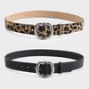 Leather Pattern Leopard Belt With Electroplated Buckle For Women Casual
