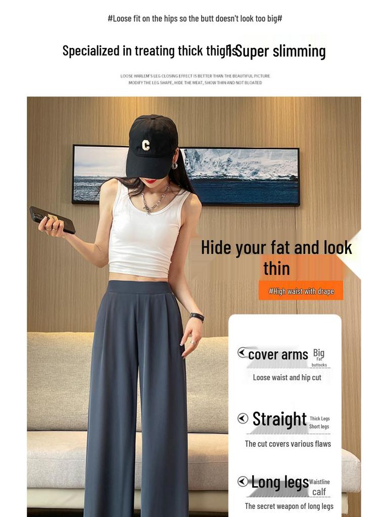 Женские брюки-костюм к сезону весна-осень 2025 года с высокой посадкой и широкими штанинами