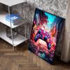 Colorful Neon Gamepad Canvas Painting Print Posters For Gaming Room Living 80s Retro Aesthetics Art Home Wall Decor Pictures