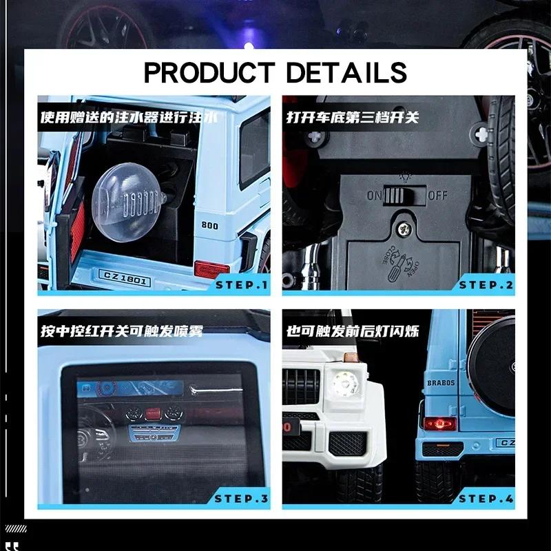 1/18 Large G800 SUV Off-road Alloy Model Car Sprayable Toy Car Diecast Vehicle Model Toy Sound Light CarBirthday Gift For Kids