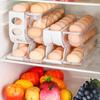 Clear Egg Storage Rack with Protective Railings Large Capacity 4-Tier Automatic Rolling Egg Dispenser Kitchen Organizer