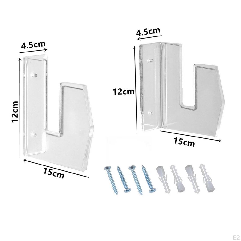 Skateboard Wall Mount Display Rack Clear 1 Pair Holder for Longboard Skis