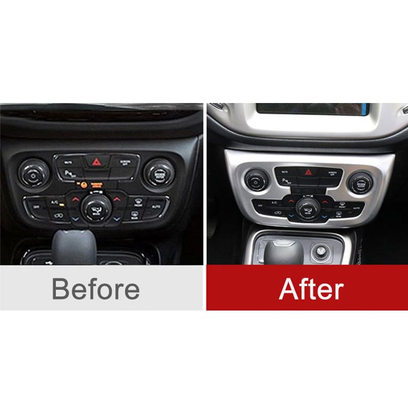 Для Jeep Compass 2017 2018 ABS Chrome Автомобильный кондиционер Панель переключателя Рамка Крышка Накладка Автомобильные аксессуары