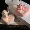 Cupid Angel Candlestick Plaster Silicone Molds DIY Home Decorative Heart Shape Candle Holder Epoxy Resin Mould Soap Candle Mold