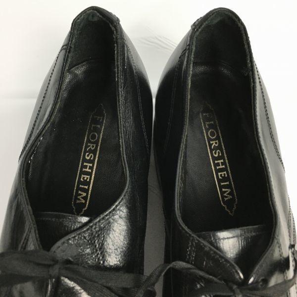 Винтажные туфли FLORSHEIM с U-образным мыском, 1985 год, черные, размер 9.5D 27.0, мужские(ИСПОЛЬЗОВАЛ)