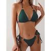 Летний темно-зеленый зрелый комплект бикини-майки для плавания и пляжной фотосессии для женщин
