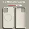 Чехол из жидкого силикона для Apple iPhone 17 16 15 14 13 12 Pro Max Plus Air Magsafe Магнитная беспроводная зарядка funda