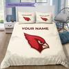 Custom Name,Arizona Cardinals Pattern Bedding Home Decoration Birthday Gift ( 1 duvet cover + 2 pillowcase, without core),fan merchandise.