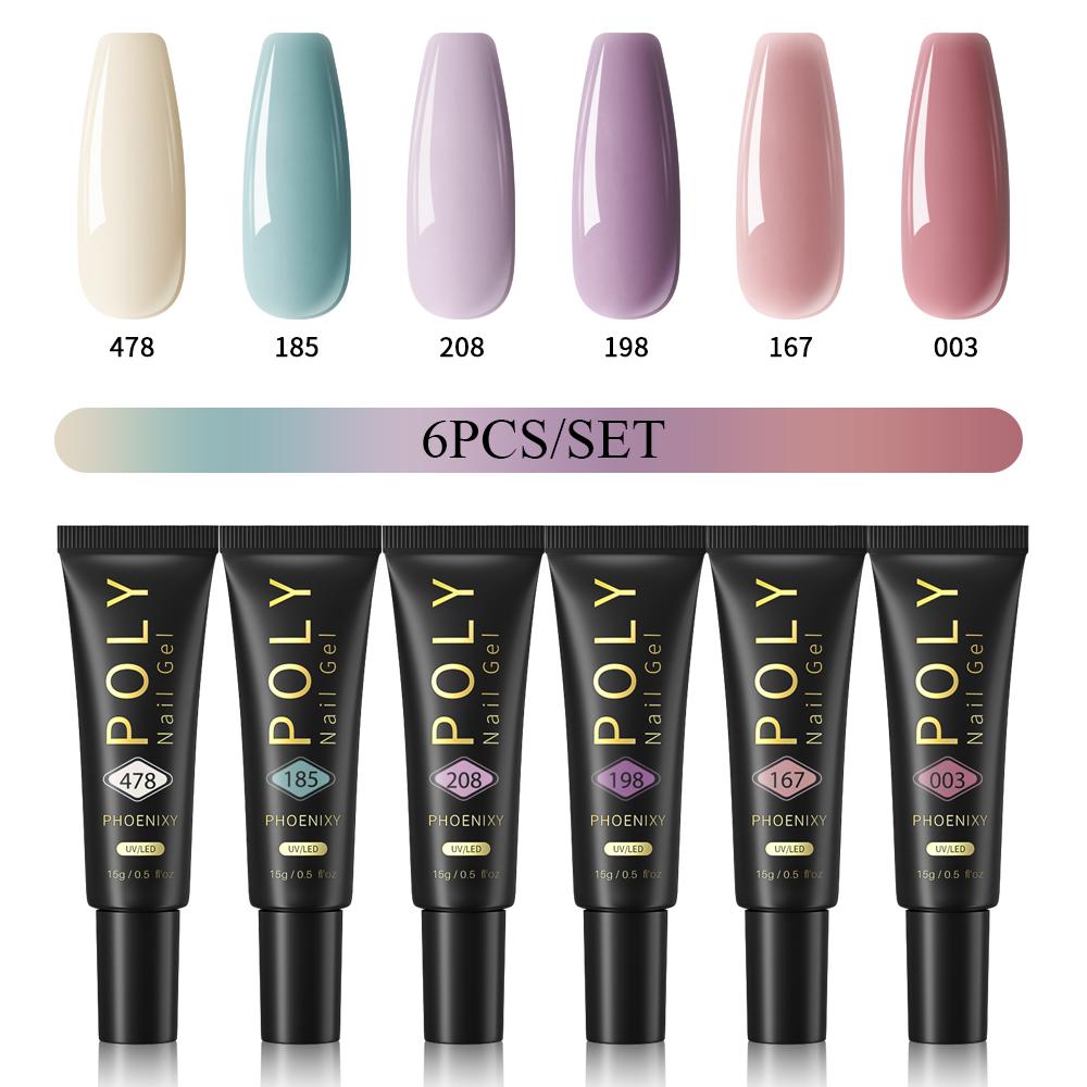 PHOENIXY 15 мл поли гель для ногтей маникюрный набор для наращивания пальцев акриловый гель нужна УФ светодиодная лампа для ногтей DIY салон нейл-арта для дома