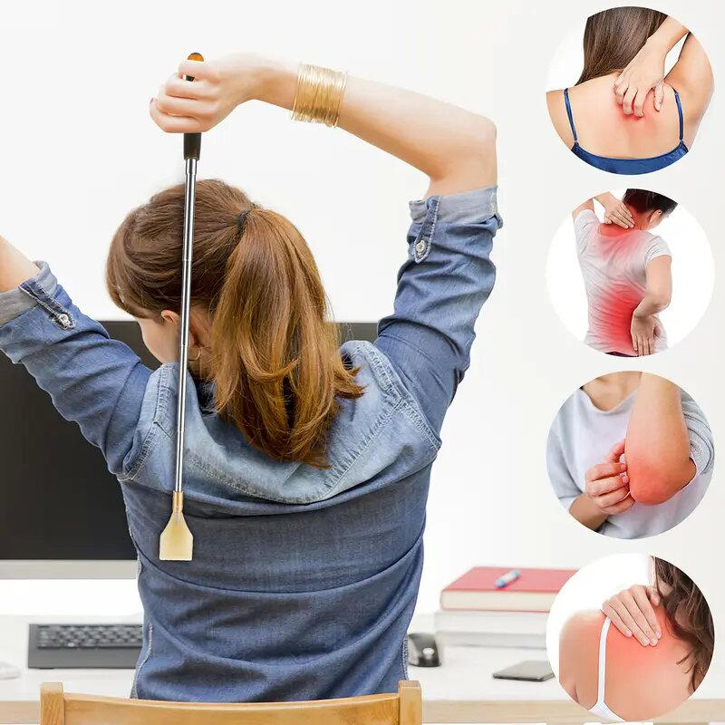 Выдвижная палка-царапка из нержавеющей стали позади чесалки Itch Stopper