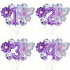9PCS Butterfly Number Balloons Set Birthday Party Decorations Anniversary Layout Celebration Indoor Event Party Decor Supplies