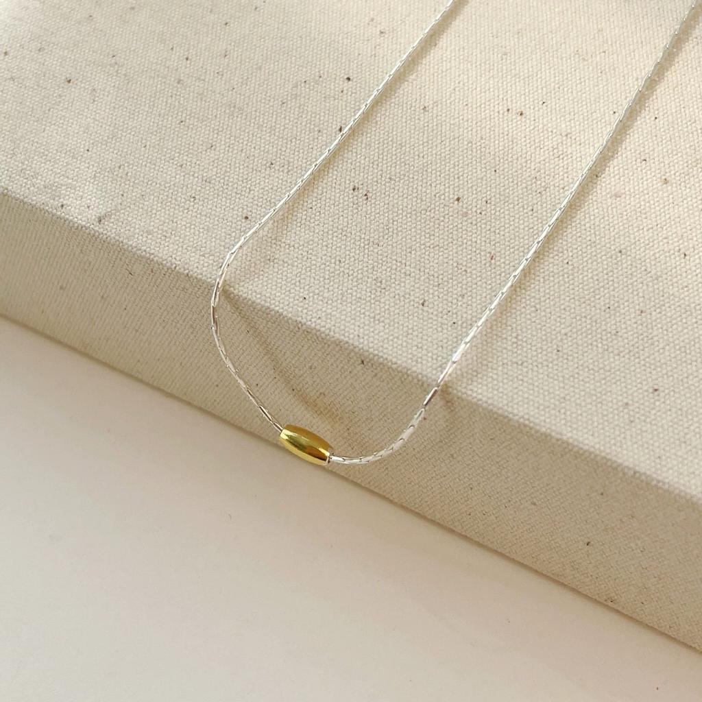 Ожерелье из стерлингового серебра S925 Simple Ins Light Luxury Minority Design Sense Temperament Wild Olive Бусины Женская ключичная цепочка