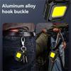 Mini COB LED Keychain Flashlight Foldable USB Rechargeable Pocket Light with 3-Sided Illumination for Camping Hiking Emergency