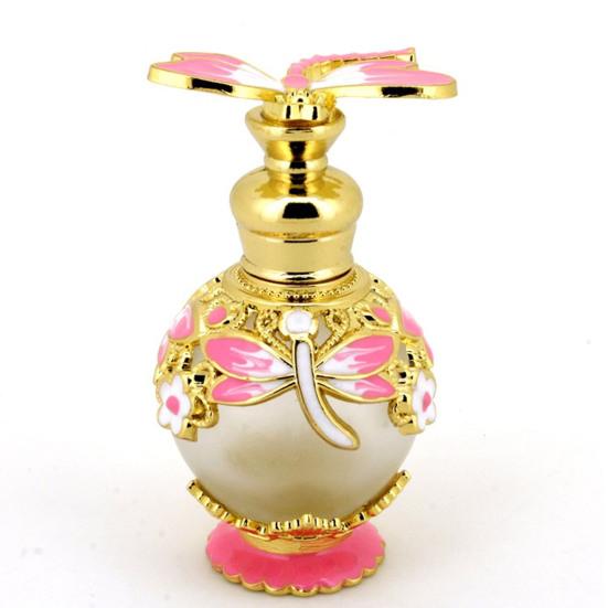 Флакон духов многоразового использования, 15 мл, с рисунком бабочки/стрекозы, для хранения жидкости, свет, роскошный арабский стиль, Дубай