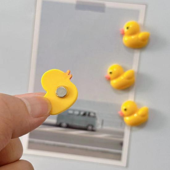 10 шт. Маленький желтый утенок Магнит на холодильник Дом Офис Кухня Шкафчик Холодильник Магнитный 3D Мультяшный Утенок Украшение Орнамент