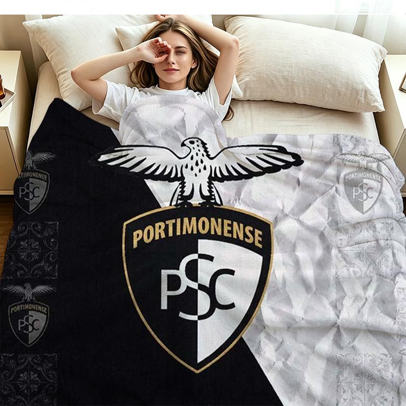 Portimonense SC Print Flannel Blanket High Quality Warm Comfortable Cover for All Seasons Perfect for Gifts Home Decor