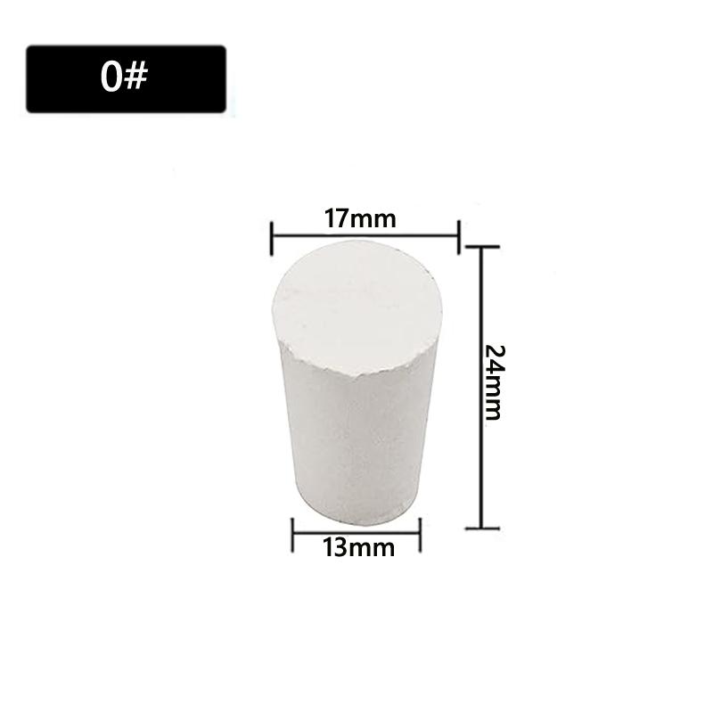 1/5 шт. Лабораторная резиновая пробка для колбы, коническая трубка, сплошная белая, устойчивая к щелочам, лабораторная вставная уплотнительная пробка