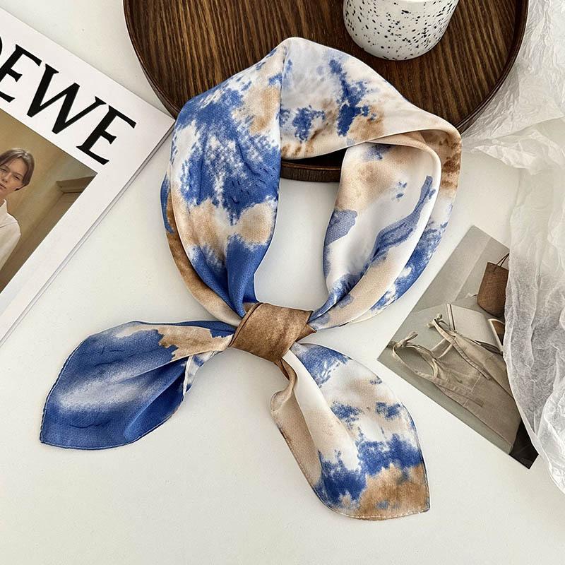 Silk Scarf Neck 70 Square Scarf New Printing Small Fresh Versatile Streamer Neck Protector Scarf Shawl