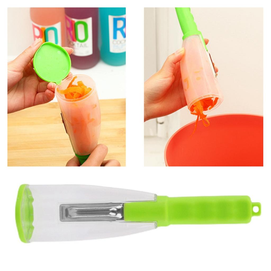 Овощечистка для хранения с лезвием из нержавеющей стали, многофункциональная овощечистка для фруктов и овощей с контейнером для кухни