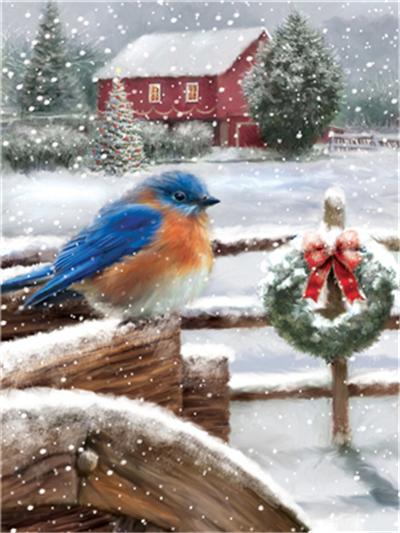 5D DIY Алмазная картина Рождественский подарок Птица Снег Дерево Вышивка крестом Полная дрель Квадратная вышивка Мозаика Зимняя картина Домашний декор
