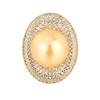Женское кольцо Nanyang Philippine Seawater Gold Pearl Ring с инкрустацией в виде голубиного яйца и полным бриллиантом, регулируемое кольцо Vintage