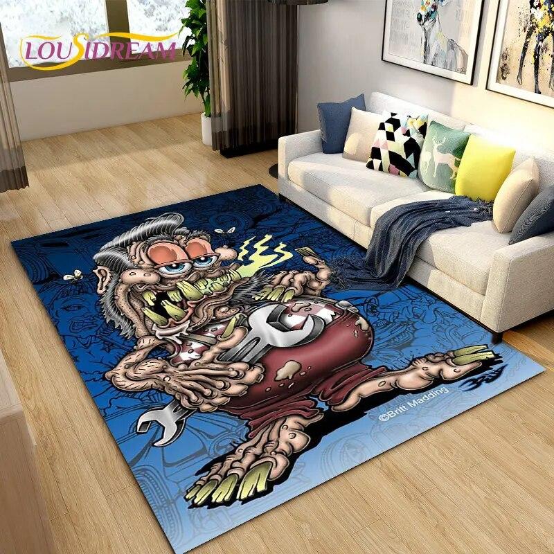 Забавный коврик с рисунком крысы Финка, ковер для гостиной, спальни, гаража, дивана, коврик для украшения, детский нескользящий напольный коврик