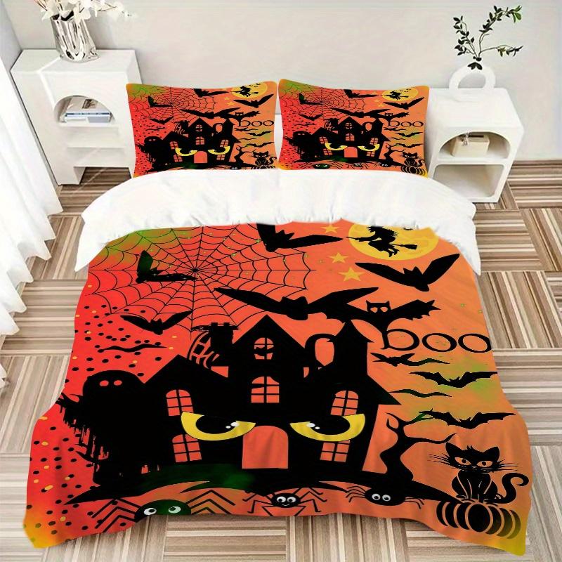 3pcs Witch Halloween Print Cover Set Ultra Soft, Breathable, and Comfortable Bedding with Stylish Design for Bedroom and Guest Room Decor 1 Cover